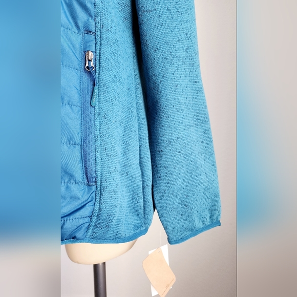 🆕️🏷 Reebok Quilted Sweater Fleece Jacket - Ovean Blue -M - Picture 8 of 12